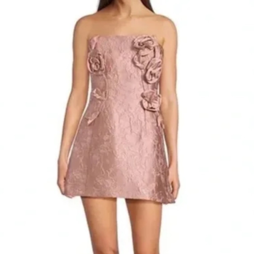 NWT Muse by Marchesa Petal Floral Jacquard Strapless Neck Applique Dress Sz 2 - Picture 10 of 10